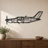 Silhouette en métal d'avion PA-46-350P Malibu Mirage, Décoration murale en métal, Décor aéronautique, Cadeau pour aviateur