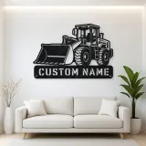 Personalized Compact Wheel Loader Low Bucket Metal Wall Art