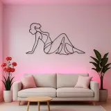 Reclining Side Silhouette Metal Wall Art | Feminine Figure Wall Decor