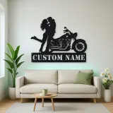 Personalized Classic Cruiser Couple Metal Wall Art