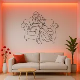 Couch Cuddle Pair Metal Wall Art | Romantic Couple Decor