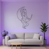 Draped Figure with Moon Metal Wall Art | Celestial Woman Wall Decor