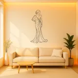 Floor Length Gown Muse Metal Wall Art | Fashion Figure Wall Decor