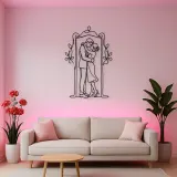 Doorway Hug Couple Metal Wall Art | Romantic Couple Decor