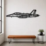 Insegna in metallo silhouette aereo EA-18 Growler, Silhouette aereo in metallo, Decorazione parete aviazione, Decorazione per aviatori