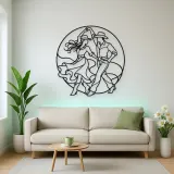 Country Line Dance Metal Wall Art | Couple Dance Wall Decor