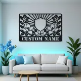 Personalized Magnolia Monogram Metal Wall Art