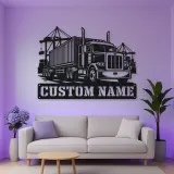 Personalized Container Semi Truck Port Metal Wall Art