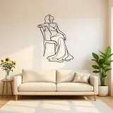 Draped Chair Pose Metal Wall Art | Fashion Figure Wall Decor