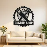Personalized Woodworker Tools Metal Wall Art with Saw Blade