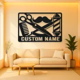Personalized Barber Tools Metal Wall Art