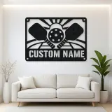 Personalized Pickleball Metal Wall Art with Sunrise Court