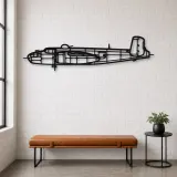 Silhouette d'avion B25J en métal, Décoration murale en métal, Décor aéronautique, Cadeau pour aviateur