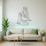 Seated Dress Flow Metal Wall Art | Fashion Figure Wall Decor