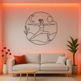 Warrior Two Horizon Metal Wall Art | Yoga and Meditation Wall Decor