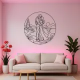 Lakeside Embrace Metal Wall Art | Romantic Couple Decor
