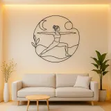 Warrior Two Horizon Metal Wall Art | Yoga and Meditation Wall Decor