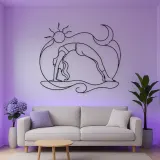 Garland Pose Grounded Metal Wall Art | Yoga and Meditation Wall Decor
