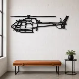 Insegna in metallo silhouette elicottero H125E, Decorazione per la casa, Regalo di compleanno, Silhouette aereo