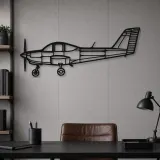 Insegna in metallo silhouette dell'aereo PA-38 Tomahawk, Silhouette di aerei in metallo, Decorazione da parete di aviazione, Decorazione per aviatori