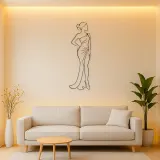 Side Profile Elegance Metal Wall Art | Fashion Figure Wall Decor