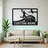 Personalized Basketball Slam Dunk Metal Wall Art