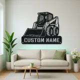 Personalized Skid Steer Loader Front Bucket Metal Wall Art