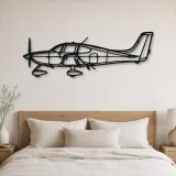 Silhouette d'avion SR22 en métal, Décoration murale en métal, Décor aéronautique, Décor d'aviation