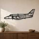 Insegna in metallo silhouette aereo Jetstream 32, Silhouette aereo in metallo, Decorazione parete aviazione, Decorazione per aviatori