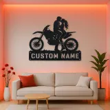 Personalized Dirt Bike Couple Metal Wall Art