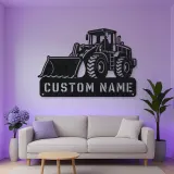 Personalized Large Wheel Loader Low Bucket Metal Wall Art