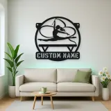 Personalized Rhythmic Gymnast Metal Wall Art with Ribbon