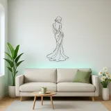 Flowing Skirt Profile Metal Wall Art | Fashion Figure Wall Decor