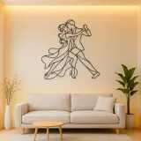 Tango Close Embrace Metal Wall Art | Couple Dance Wall Decor