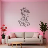 Dancing Close Embrace Metal Wall Art | Romantic Couple Decor