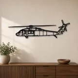 Silhouette en métal du UH-60L Black Hawk, Décoration murale en métal, Décor aéronautique, Décorateur aviateur