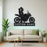 Personalized Modern Motorcycle Couple Metal Wall Art