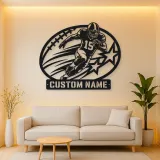 Personalized Number 15 Running Back Stars Metal Wall Art