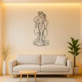 Standing Rose Muse Metal Wall Art | Botanical Woman Wall Decor
