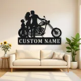 Personalized Chopper Family of Three Metal Wall Art
