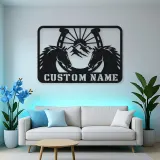 Personalized Horse Pair Metal Wall Art with Horseshoe