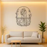 Balcony Embrace Metal Wall Art | Romantic Couple Decor