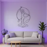 Woman with Silk Ribbon Metal Wall Art | Feminine Figure Wall Decor