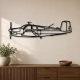 Silhouette en métal du V35 Bonanza, Décoration murale en métal, Décor aéronautique, Décorateur aviateur