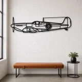 Silhouette d'avion Spitfire Mk. II en métal, Décoration murale en métal, Décor aéronautique, Décor d'aviation
