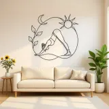 Downward Dog Line Metal Wall Art | Yoga and Meditation Wall Decor