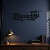 Silhouette de l'hélicoptère Chinook CH-47 en métal, Décoration murale, Cadeau d'anniversaire, Silhouette d'avion