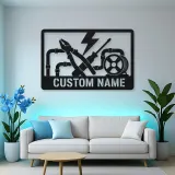 Personalized Electrician Tools Metal Wall Art