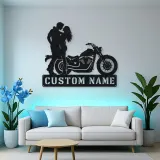 Personalized Chopper Romance Metal Wall Art with Heart