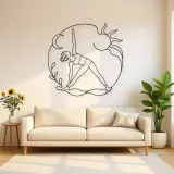 Triangle Pose Line Metal Wall Art | Yoga and Meditation Wall Decor